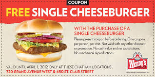 Free Single Cheeseburger Wendys Coupons Free Printable Coupons Coupons