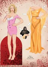 Diy Scream Queens Paper Dolls Here Some Examples With Fay Wray From King Kong 1933 Jamie Lee Curtis Hallowee Paper Dolls Paper Dolls Diy Dress Up Dolls