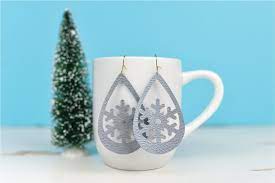 Download Snowflake Faux Leather Earrings Hey Let S Make Stuff
