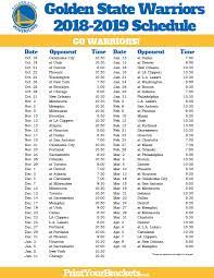 Golden state warriors scores, news, schedule, players, stats, rumors, depth charts and more on realgm.com. Printable 2018 2019 Golden State Warriors Schedule Warriors Schedule Basketball Schedule Nba Schedule