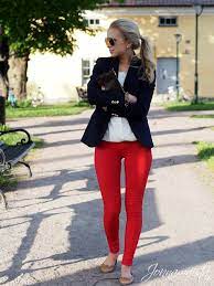 Jonnamaista Outfit With Red Pants Winter Fashion Outfits Casual Red Pants Outfit Casual Summer Outfits