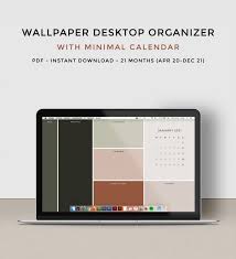 Desktop Wallpaper Organizer With 2020 2021 Calendar Etsy In 2020 Desktop Wallpaper Organizer Desktop Wallpaper Desktop Organization