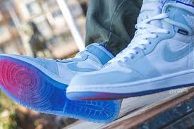 On Foot Air Jordan 1 High Zoom Racer Blue In 2020 Air Jordans Air Jordans Retro Jordan 1 Gray