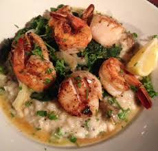 Jumbo Sea Scallops Shrimp With Mushroom Risotto Spinach Herb Butter Pappadeaux Fruits De Mer Fruits