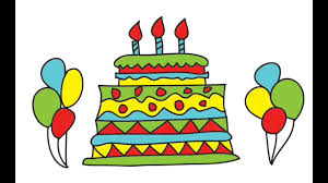 Color your birthday cake using color pencils, markers or crayons! Simple Birthday Cake Drawing With Color Novocom Top