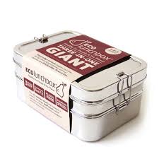 Three In One Giant Very Large Stainless Steel Lunchbox By Ecolunchbox Stainless Steel Lunch Box Steel Lunch Box Stainless Steel Bento Box