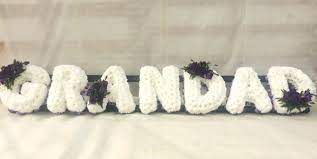 Through this card, i send all my love and condolences for the family members and pray to lord to give grandpa peace wherever he is.. Grandad In Floral Letters Grandad Floral Tribute Grandad Funeral Flowers Cambridge Funeral Funeral Flowers
