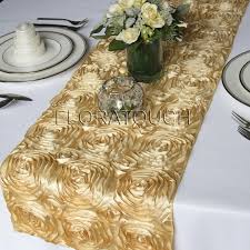 Gold Satin Ribbon Rosette Wedding Table Runner Etsy Table Runners Wedding Wedding Table Runners Gold Gold Holiday Table