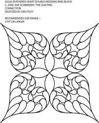 Feathered Heart Double Wedding Ring Block Motif By Sue Schmieden Sjs026 Machine Quilting Patterns Machine Quilting Designs Quilting Stencils