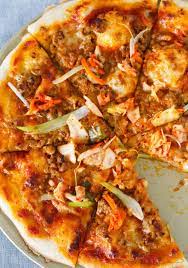 Spicy Korean Pork Pizza Recipe Spicy Korean Korean Pork Pizza Recipes