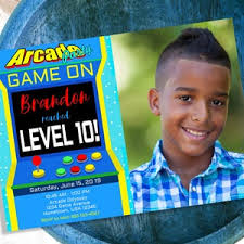 Editable Arcade Party Invitation Game