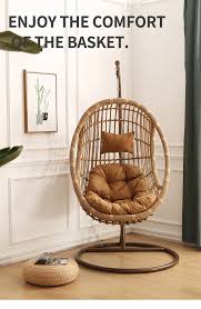 indoor furniture hanging nest swing basket swing egg swing hanging chair with cushion and stand seat for li in 2020 indoor furniture rattan egg chair hanging egg chair