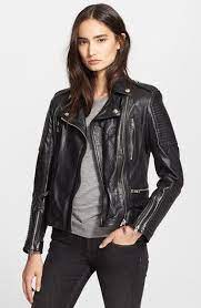 Burberry Brit Mossfield Leather Moto Jacket Nordstrom Black Leather Biker Jacket Lamb Leather Jacket Leather Jackets Women