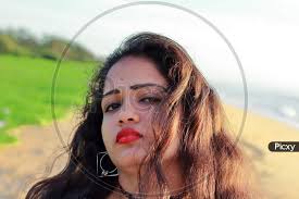 Image of A Beautiful Indian Young Lady Face And Exciting Sexy Red Smooth  Lips-UX173262-Picxy