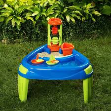 Sand And Water Table Kids Toddler Outdoor Backyard Play With Sailboats Pitcher Americanplastics Sand And Water Sand And Water Table Play Table