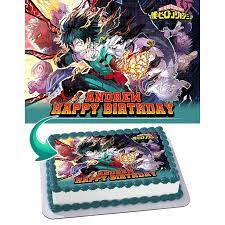 Maybe you would like to learn more about one of these? My Hero Academia 4 Edible Cake Image Topper Personalized Birthday Party 1 4 Sheet 8 X10 5 Walmart Com Walmart Com