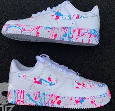 Cotton Candy Splatter Air Force 1 By Byshaadonline In 2020 Cute Nike Shoes Custom Nike Shoes Nike Air Shoes