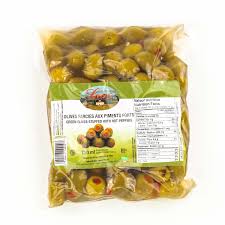 Green Olives Stuffed With Hot Peppers 750 Ml Olive Mayrand