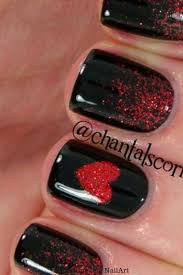 Black And Red Heart Black Red Heart Nailart For This Valentinesday Is Just A Perfect Combination Nails Valentine S Day Nails Nail Polish Colors