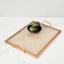Favorite add to more colors. Rectangular Copper Cane Rattan Tray