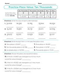 You may not alter or redistribute them in any way. Practice Place Value Ten Thousands Worksheet Education Com