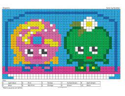 Megapixel Characters Coloring Squared Shopkins Colouring Pages Coloring Pages Shopkins