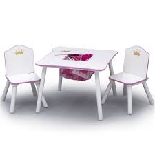 The simple design suits any bedroom. Delta Children Princess Crown Kids Table And Chair Set With Storage White Pink Walmart Com Walmart Com