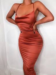 Boutiquefeel Drape Neck Ruched Slinky Dress Slinky Dress Elegant Party Dresses Women Long Dresses