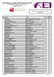 Xde jadi mcm ni.@air_selangor rm0 air selangor: Fei Endurance Riders World Ranking List Supported By