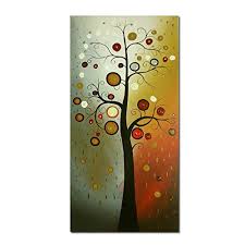 Long vertical painting for wall. Wieco Art Life Tree Large Vertical Wall Art Modern Abstract Flowers 100 Hand Painted Floral Oil Paintings On Canvas Wall Art Work Ready To Hang For Dining Room Kitchen Home Decor Xl