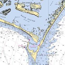 North Carolina Cape Lookout Nautical Chart Decor