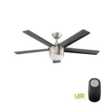 Home Decorators Collection Merwry 52 In Integrated Led Indoor Brushed Nickel Ceiling Fan With Light Kit And Ceiling Fan Ceiling Fan With Light Led Ceiling Fan