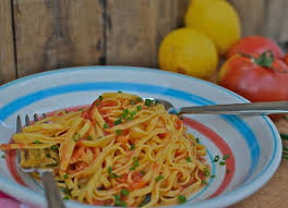 La Tavola Marche Simple Summer Pasta Sauce Raw Tomato With Lemon Infused Olive Oil Raw Food Recipes Lemon Pasta Summer Pasta