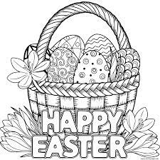 Our incredible easter coloring pages. Basket Egg Adult Happy Easter Coloring Pages Printable