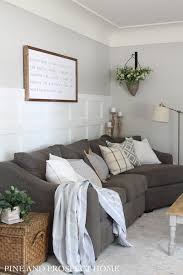 Farmhouse Tour Friday Vol 14 Cozy Farmhouse Living Room With A Dark Couch Living Room Decor Country Farm House Living Room Modern Country Decor Living Room