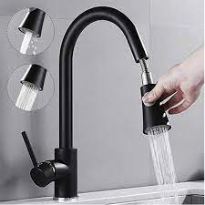 Brass kitchen faucet 5 color rotation high arch kitchen sink faucet pull out sprayer hot cold water mixer tap torneira cozinha. Kitchen Faucets 360 Degree Swivel Kitchen Sink Faucet Pull Out Sprayer Stainless Steel Mixer Tap Home Garden