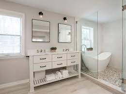 See a variety of bathroom flooring options including ceramic, porcelain, slate, granite here are some more types of bathroom flooring materials which can be used as tiles: 75 Beautiful Wood Look Tile Floor Master Bathroom Pictures Ideas July 2021 Houzz