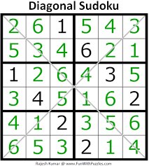 Dec 10, 2019 · answers are included for all the puzzles. 6x6 Diagonal Sudoku Puzzles Mini Sudoku Series 115 116