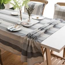 Cloth Cotton Dining Tablecloth Decoration Cloth, Size:110x140cm(Blue Stripe)
