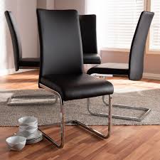Whale leisure black dining chair (set of 4). Baxton Studio Cyprien Modern Contemporary Black Faux Leather Upholstered Dining Chair Set Of 4 140919 Black
