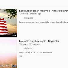 Tanah tumpahnya taiku, rakyat hidup bersatu dan maju untuk mencuri rahmat kesedihan tuhan kurniakan, raja maling kita selamat bertakhta Netizen Indonesia Juga Parodikan Lagu Kebangsaan Malaysia Di Youtube Global Liputan6 Com