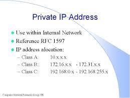 The document rfc 1597 recommends that selection of addresses for lans be taken from a private. Security Issues Onno W Purbo Computer Network Research