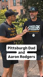 Talkin' with Aaron Rodgers at Pittsburgh Steelers Training Camp.
