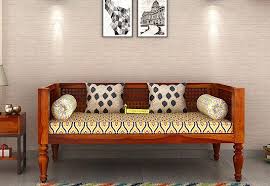 Shop Online Angelica Divan With Honey Finish The Divan Sofa Compliments Amazingly To The Traditional Interi Wooden Sofa Set Designs Wooden Sofa Set Home Decor