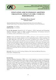Fehux is a software development company that provides mobile application and website development solutions to sme bthrust malaysia is the best digital marketing company that provide seo, smo and sem services at. Pdf Innovation And Technology Adoption Challenges Impact On Smes Company Performance