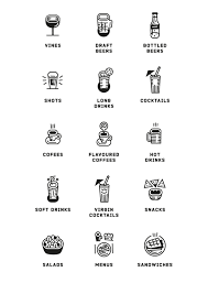 Iconography For Frisco Cafe By Oliver Csepella Hot Coffee Drinks Restaurant Graphics Cafe Branding
