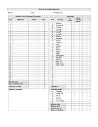 Monthly Bookkeeping Record Template Bookkeeping Business Cleaning Business Bookkeeping