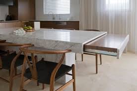 Space saving kitchen island with pull out table homesfeed. Pull Out Kitchen Tables Wonderful For Small Homes