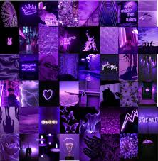 Moodboardaesthetic png sticker purple aesthetic. Neon Purple Aesthetic Photo Wall Collage Kit Etsy