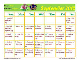 Holiday Calendars Holiday Calendar September Activities September Holidays